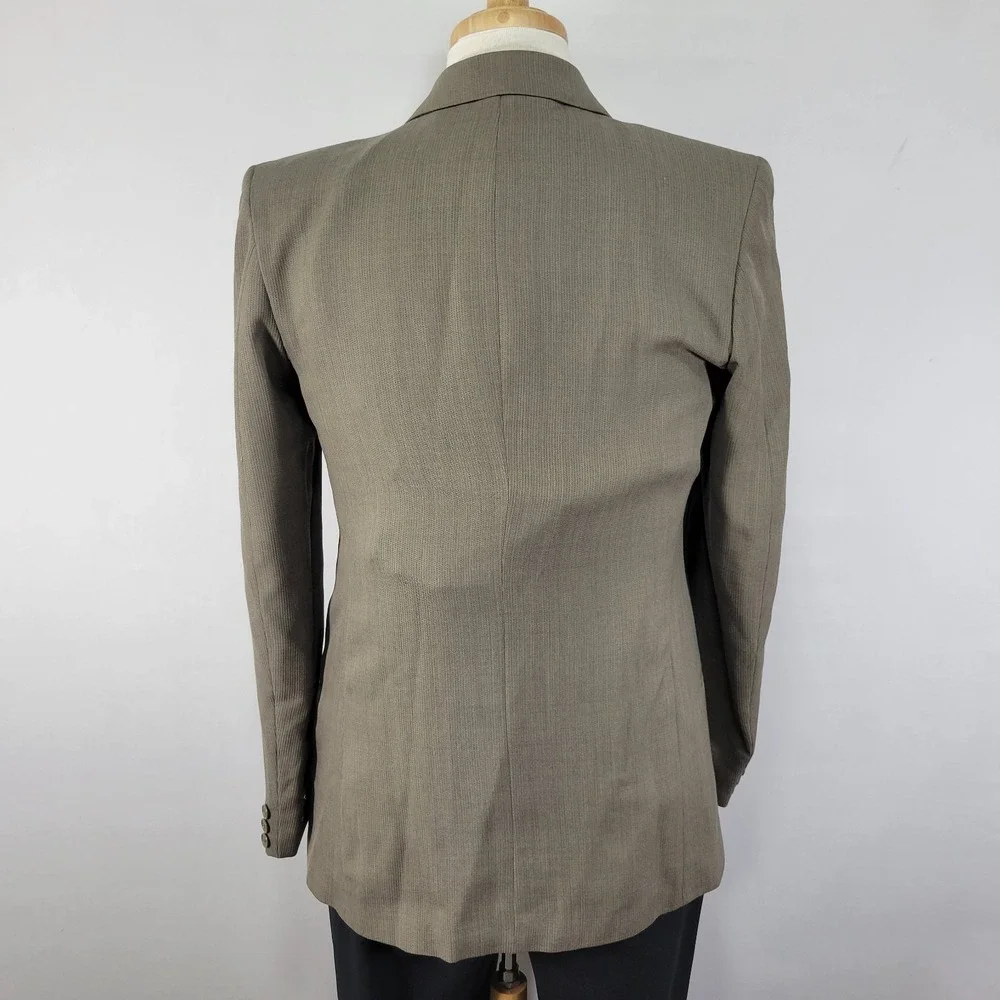 Perry Ellis Men's Sport‎ Coat Blazer Three Button Olive Beige Size about 38R